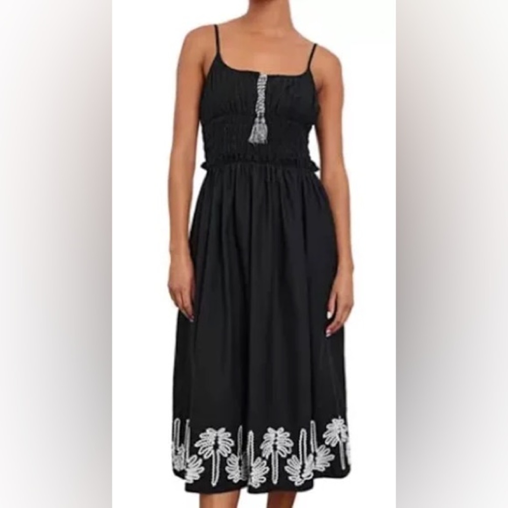 Rails black Baja Palm Trees Midi Dress